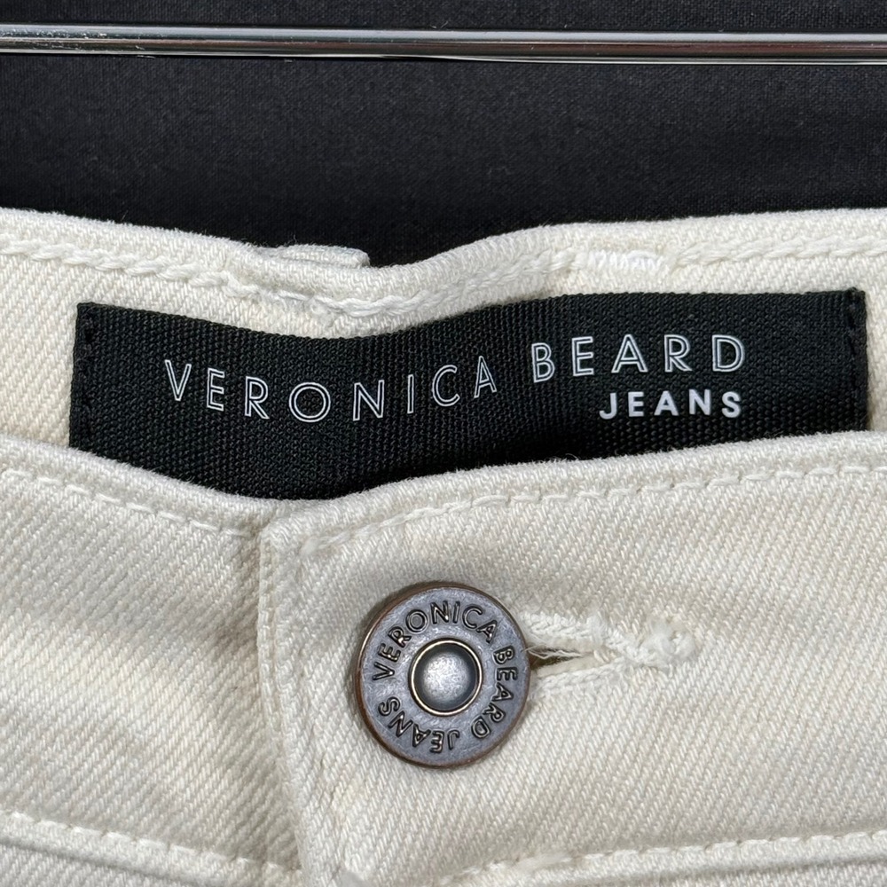 Veronica Beard Carly Kick Flare High Rise Jeans White Ivory Size 30 - Picture 4 of 11
